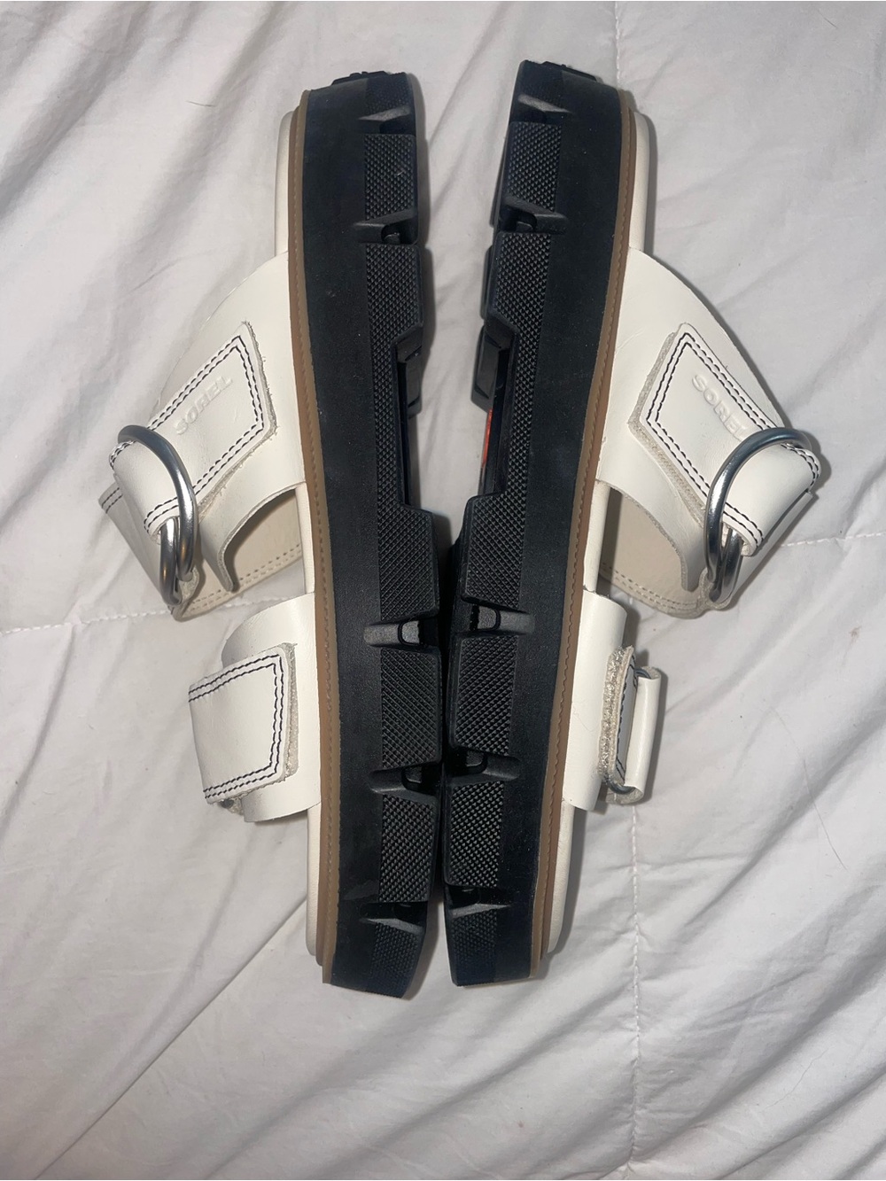 Sorel Cream Double-Strap Buckle leather, chunky Sandals - Picture 4 of 13